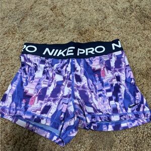Nike Pro Electric Purple Pattern Shorts